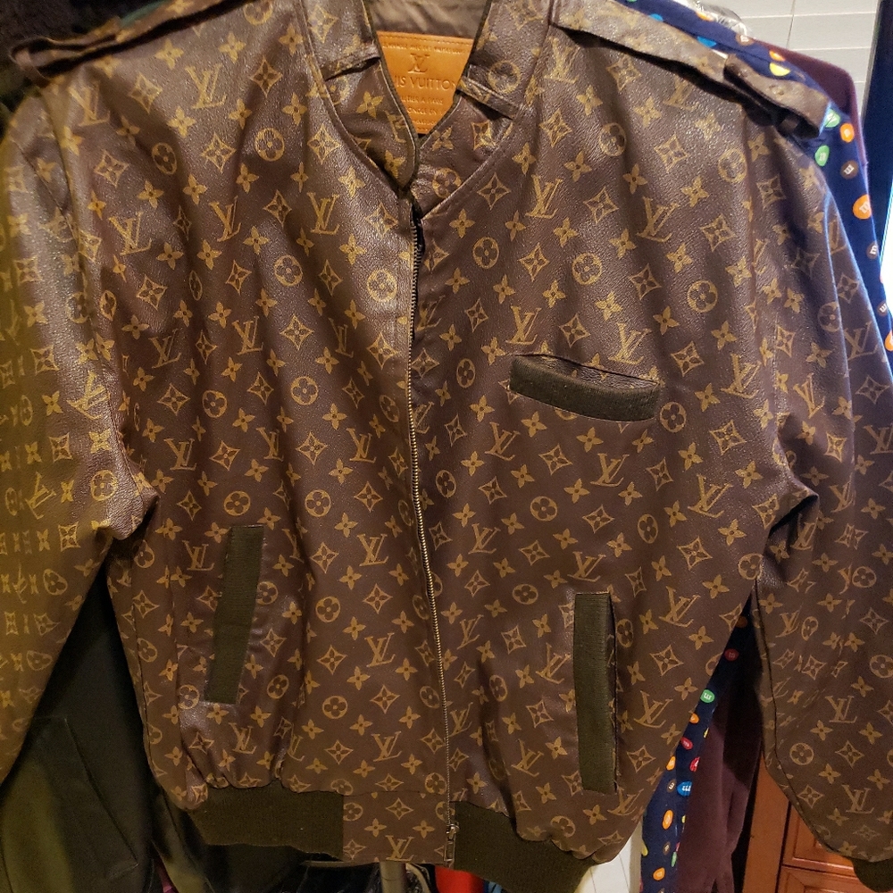 Louis Vuitton Leather Jacket Dapper Dan style.